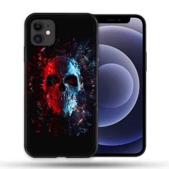 Coque Compatible Magsafe Pour Apple Iphone 12 / 12 Pro Tete de Mort Deflagration