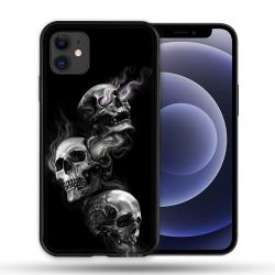 Coque Compatible Magsafe Pour Apple Iphone 12 / 12 Pro Tete de Mort Triple