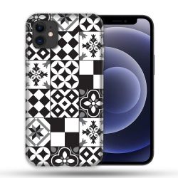 Coque Compatible Magsafe Pour Apple Iphone 12 / 12 Pro Texture Carreau Ciment Noir