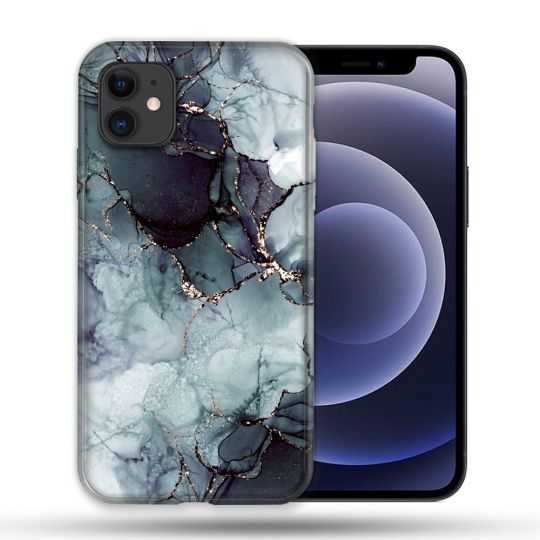 Coque Compatible Magsafe Pour Apple Iphone 12 / 12 Pro Texture Marbre Gris