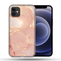Coque Compatible Magsafe Pour Apple Iphone 12 / 12 Pro Texture Marbre Rose