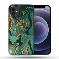 Coque Compatible Magsafe Pour Apple Iphone 12 / 12 Pro Texture Marbre Vert