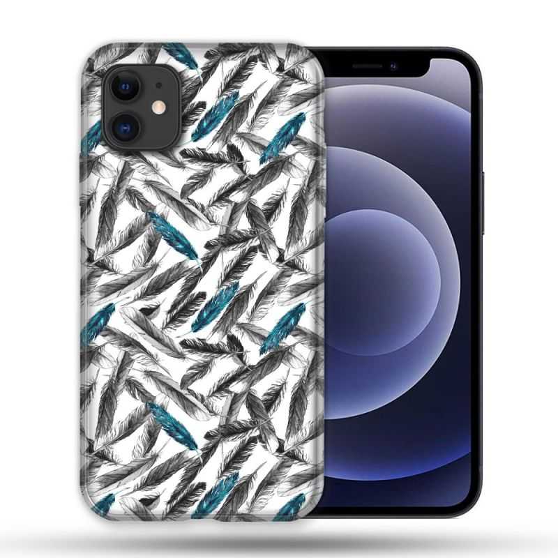 Coque Compatible Magsafe Pour Apple Iphone 12 / 12 Pro Texture Plume Canard