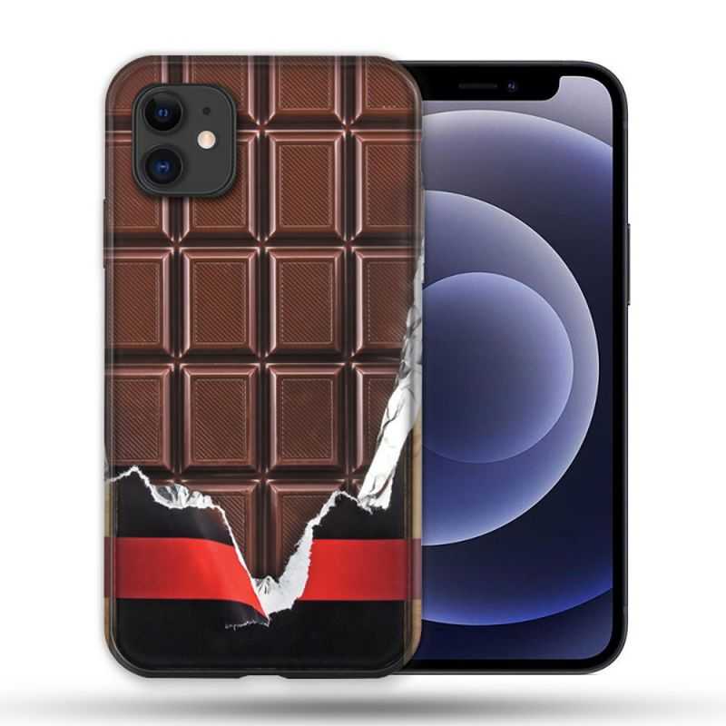 Coque Compatible Magsafe Pour Apple Iphone 12 / 12 Pro Texture Trompe Oeil Chocolat