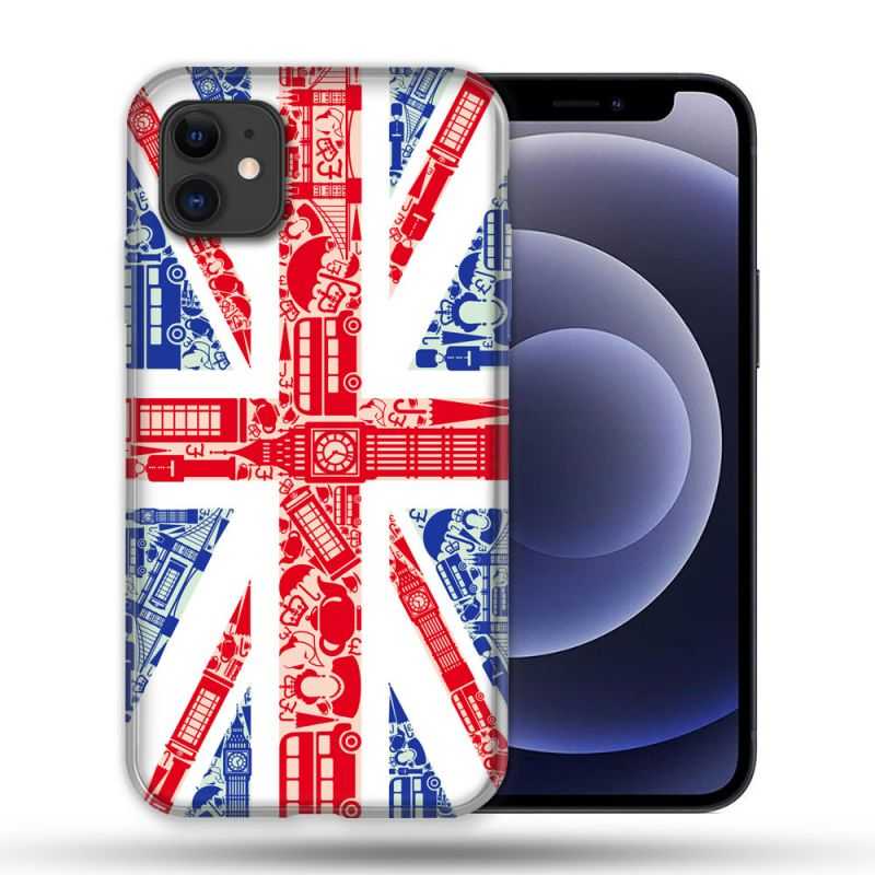 Coque Compatible Magsafe Pour Apple Iphone 12 / 12 Pro Voyage Angleterre Blanc