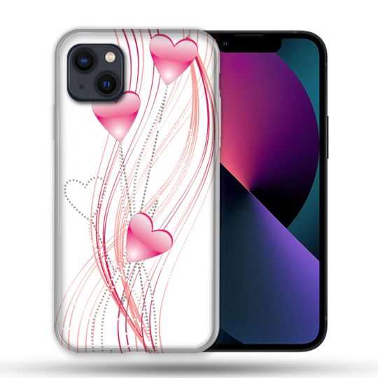 Coque Compatible Magsafe Pour Apple Iphone 13 (6,1) Amour Coeur Rose Montant sur Blanc