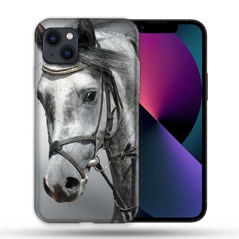 Coque Compatible Magsafe Pour Apple Iphone 13 (6,1) Animal Cheval Blanc