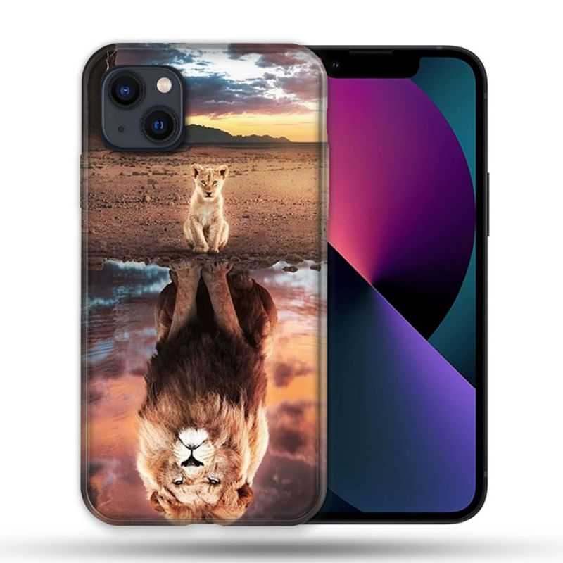Coque Compatible Magsafe Pour Apple Iphone 13 (6,1) Animal Lion Reflet