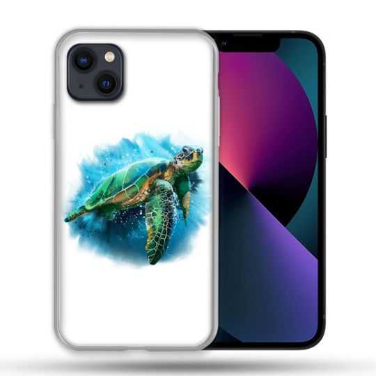 Coque Compatible Magsafe Pour Apple Iphone 13 (6,1) Animal Tortue Blanche multicolore