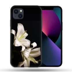 Coque Compatible Magsafe Pour Apple Iphone 13 (6,1) Fleur Lys Noir