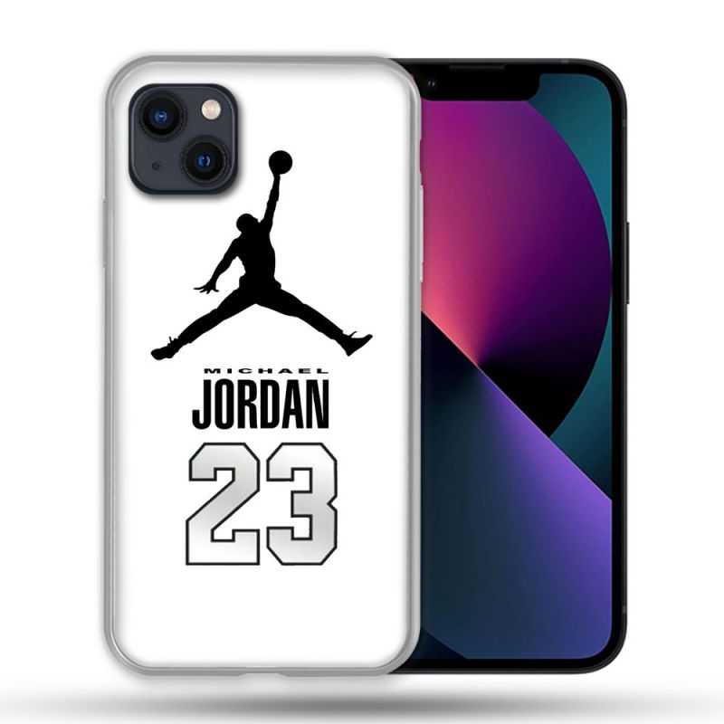 Coque Compatible Magsafe Pour Apple Iphone 13 (6,1) Jordan 23 Blanc