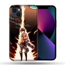 Coque Compatible Magsafe Pour Apple Iphone 13 (6,1) Manga Attaque Titans Eren Eclair