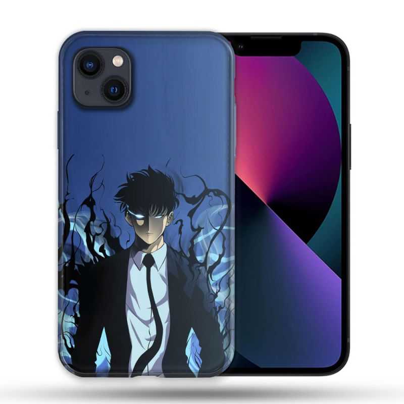 Coque Compatible Magsafe Pour Apple Iphone 13 (6,1) Manga Solo Leveling Sung Bleu