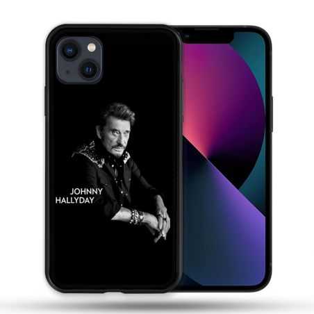 Coque Compatible Magsafe Pour Apple Iphone 13 (6,1) Musique Johnny Hallyday Noir