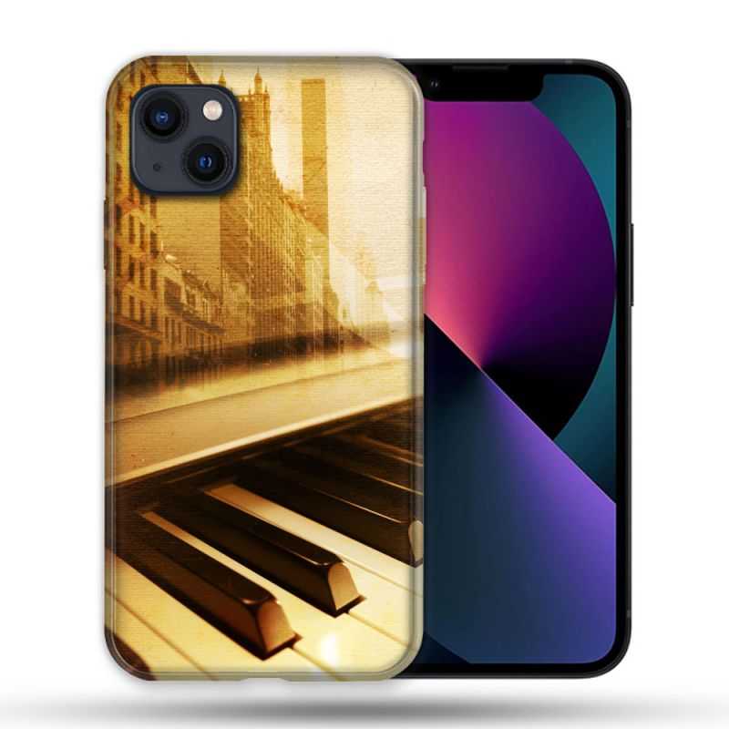 Coque Compatible Magsafe Pour Apple Iphone 13 (6,1) Musique Piano Retro