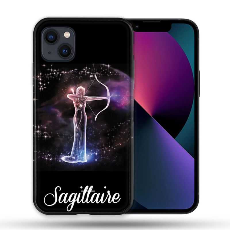 Coque Compatible Magsafe Pour Apple Iphone 13 (6,1) Signe Zodiaque 2 Sagittaire