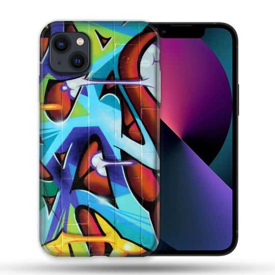 Coque Compatible Magsafe Pour Apple Iphone 13 (6,1) Street Art Graf Color