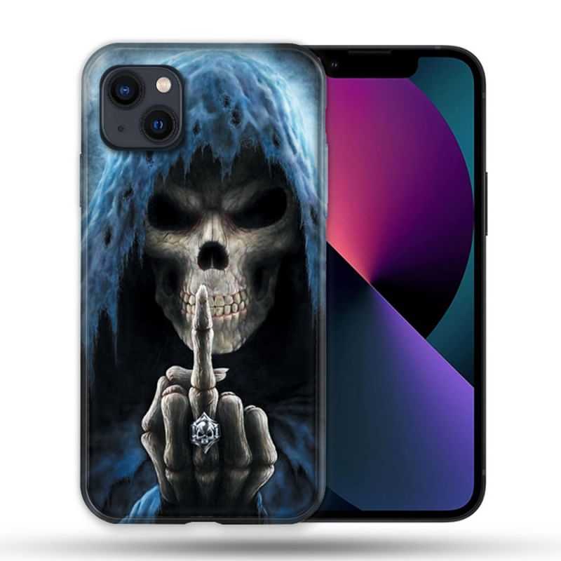 Coque Compatible Magsafe Pour Apple Iphone 13 (6,1) Tete de Mort Doigt