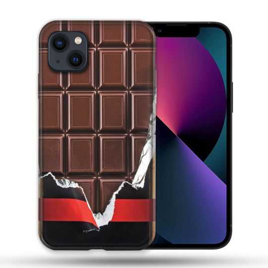 Coque Compatible Magsafe Pour Apple Iphone 13 (6,1) Texture Trompe Oeil Chocolat