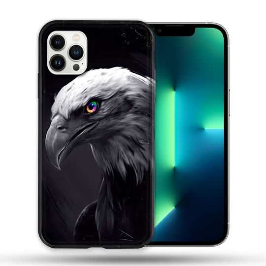 Coque Compatible Magsafe Pour Apple Iphone 13 PRO Animal Aigle Royal Noir