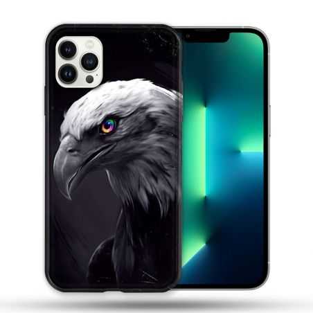 Coque Compatible Magsafe Pour Apple Iphone 13 PRO Animal Aigle Royal Noir
