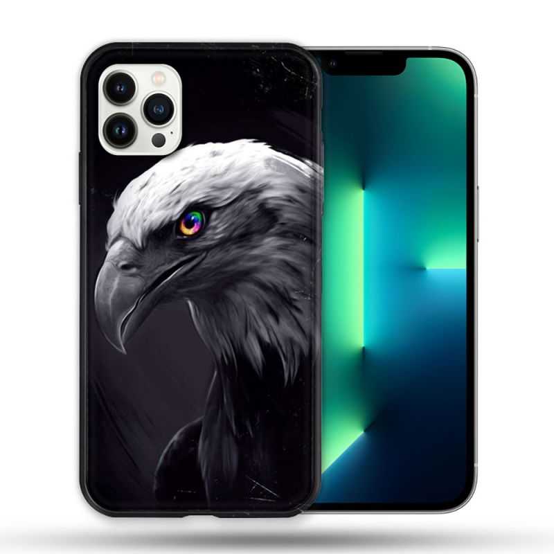 Coque Compatible Magsafe Pour Apple Iphone 13 PRO Animal Aigle Royal Noir