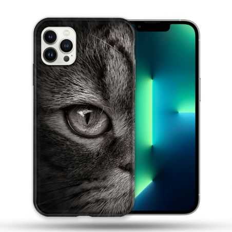 Coque Compatible Magsafe Pour Apple Iphone 13 PRO Animal Chat Gris