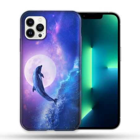 Coque Compatible Magsafe Pour Apple Iphone 13 PRO Animal Dauphin Vague