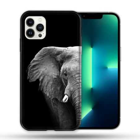 Coque Compatible Magsafe Pour Apple Iphone 13 PRO Animal Elephant Noir