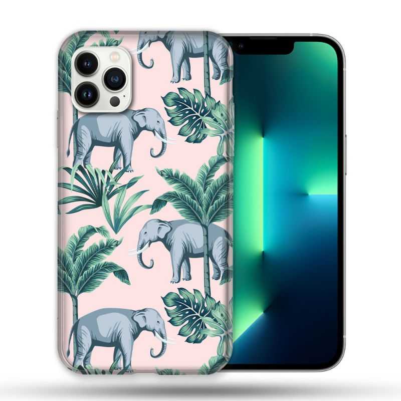 Coque Compatible Magsafe Pour Apple Iphone 13 PRO Animal Elephant Pattern