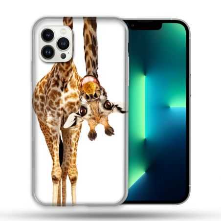 Coque Compatible Magsafe Pour Apple Iphone 13 PRO Animal Girafe Blanche