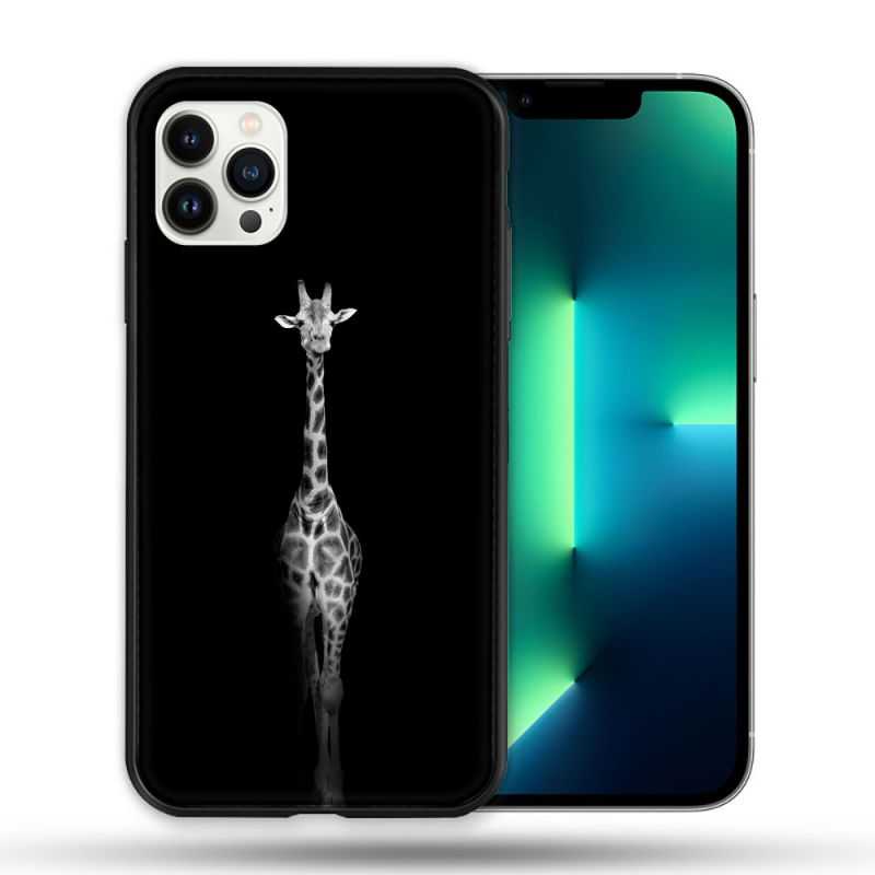 Coque Compatible Magsafe Pour Apple Iphone 13 PRO Animal Girafe Noire