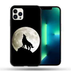 Coque Compatible Magsafe Pour Apple Iphone 13 PRO Animal Loup Noir