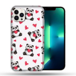 Coque Compatible Magsafe Pour Apple Iphone 13 PRO Animal Panda Cœur