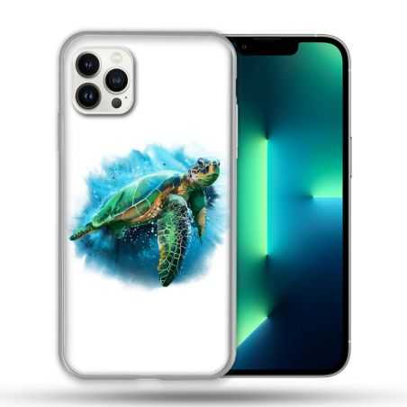 Coque Compatible Magsafe Pour Apple Iphone 13 PRO Animal Tortue Blanche multicolore