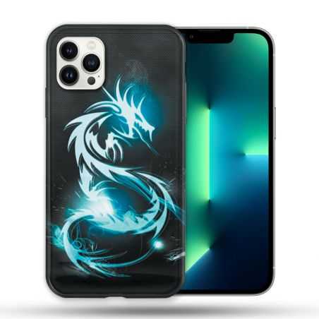 Coque Compatible Magsafe Pour Apple Iphone 13 PRO Fantastique Dragon Bleu