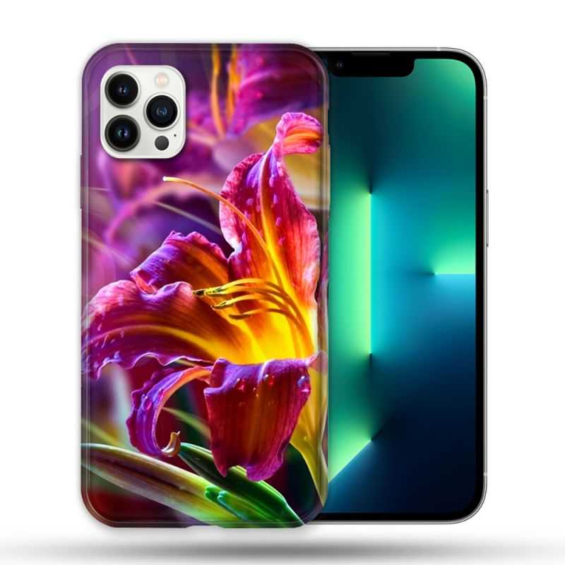 Coque Compatible Magsafe Pour Apple Iphone 13 PRO Fleur Lys Color