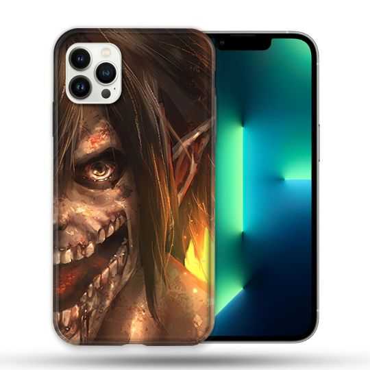 Coque Compatible Magsafe Pour Apple Iphone 13 PRO Manga Attaque Titans Eren Titan