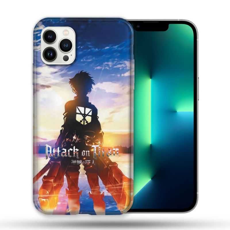 Coque Compatible Magsafe Pour Apple Iphone 13 PRO Manga Attaque Titans Soleil