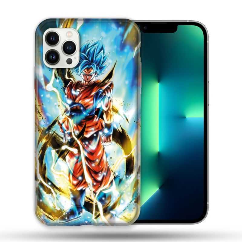Coque Compatible Magsafe Pour Apple Iphone 13 PRO Manga Dragon Ball Sangoku Blanc