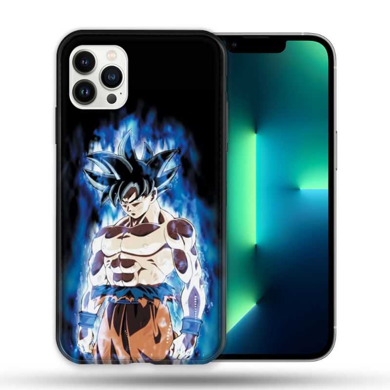 Coque Compatible Magsafe Pour Apple Iphone 13 PRO Manga Dragon Ball Sangoku Noir
