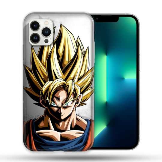 Coque Compatible Magsafe Pour Apple Iphone 13 PRO Manga Dragon Ball Sangoku Portrait