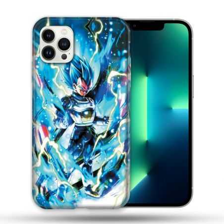 Coque Compatible Magsafe Pour Apple Iphone 13 PRO Manga Dragon Ball Vegeta Bleu