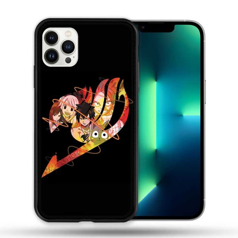Coque Compatible Magsafe Pour Apple Iphone 13 PRO Manga Fairy Tail Logo Noir