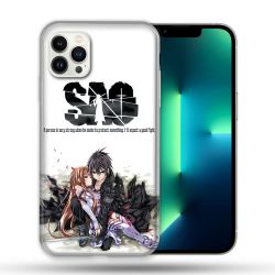 Coque Compatible Magsafe Pour Apple Iphone 13 PRO Manga SAO sword Art Online Blanc