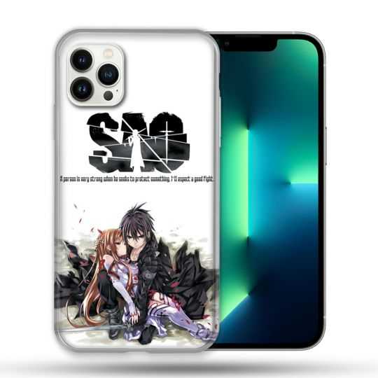 Coque Compatible Magsafe Pour Apple Iphone 13 PRO Manga SAO sword Art Online Blanc