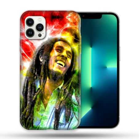 Coque Compatible Magsafe Pour Apple Iphone 13 PRO Musique Bob Marley Color