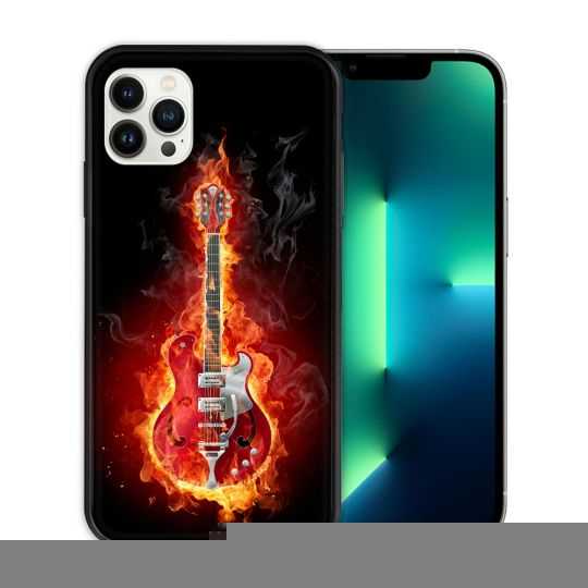 Coque Compatible Magsafe Pour Apple Iphone 13 PRO Musique Guitare Electrique