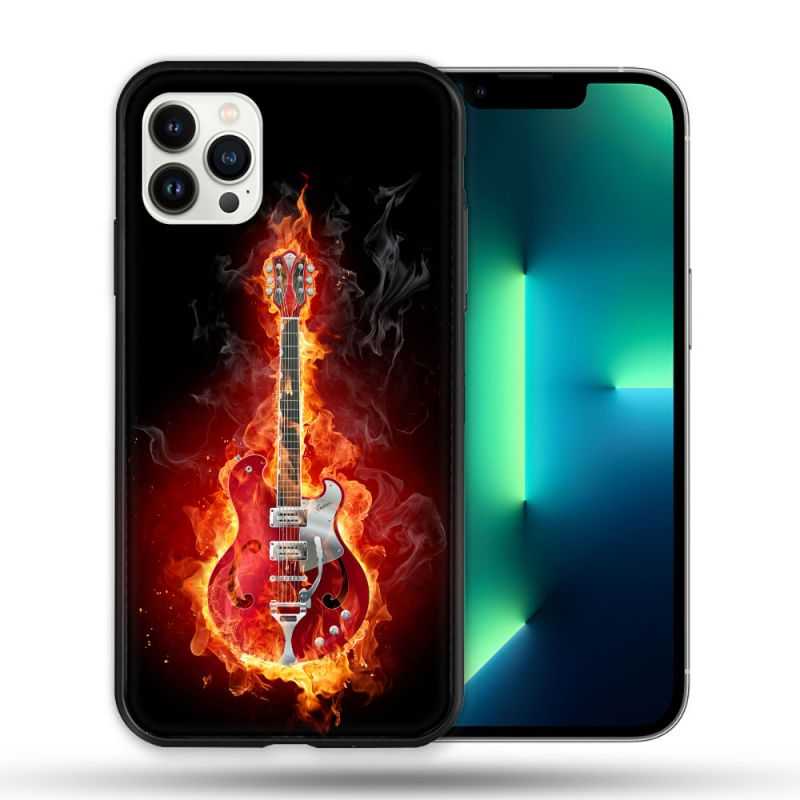 Coque Compatible Magsafe Pour Apple Iphone 13 PRO Musique Guitare Electrique