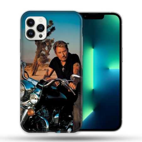 Coque Compatible Magsafe Pour Apple Iphone 13 PRO Musique Johnny Hallyday Moto